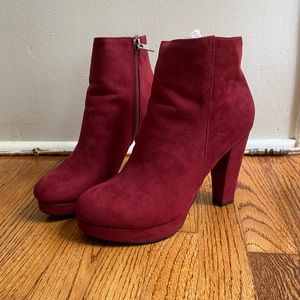 Sexy red heeled boot